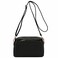 FashionPuzzle Small Triple Zip Crossbody Bag (Black)