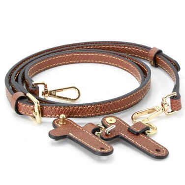 Mini Bags Leather Shoulder Strap Adjustable 94-114cm Bag Straps (brown&amp;gold)