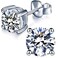 YODEWA Moissanite Stud Earrings for Women 925 Sterling Silver Hypoallergenic Flat Back 1 Pair DEF Color Lab Created Brilliant Round Moissanite Earrings (Silver 1CT)