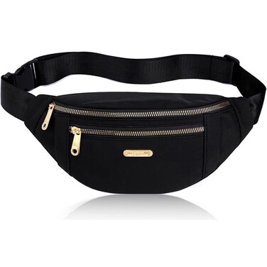 Fanny Pack Waist Pack for Women, Waterproof Waist Bag for Running Sports Travel - Black