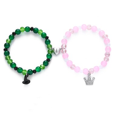 ZAOQIAN Elphaba Galinda Friendship Matching Bracelets - Rhinestone Crown Witch Hat Matching Bracelets - BFF Couples Accessories Christmas Valentine's Day Gifts for Fans Party Dress Decor