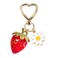 Agromusk Cute Strawberry Keychain,Bag Charms,Kawaii Heart Flower Daisy Key chains Accessories Decor for Girls Purse Gift (Red)