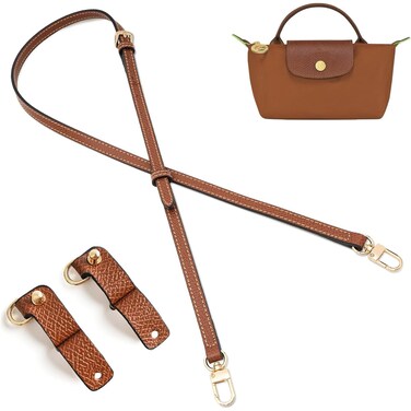 KOMHPS Purse Straps Replacement, Leather Handbag Crossbody Shoulder Strap Kit Adjustable for Mini Tote Bag Women