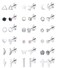 18 Pairs Cartilage Stud Earrings Set for Women Men Star Triangle Moon Heart Disc Ball CZ Small Stainless Steel Geometric Barbell Flatback Piercing (Silver)