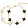 MEFELAY Unique Four Leaf Clover Bracelet for Women White Black Lucky Link Clover Bracelets Set, Trendy Bracelets Set Jewelry Gifts for Women