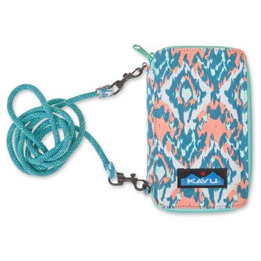 KAVU Go Time Bi-Fold Crossbody Wallet with Rope Strap - Black