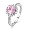 Uloveido Round Pink CZ Zircon Platinum Plated Engagement Wedding Band Ring for Women Fashion Jewelry (Size 6) Y3522 Mother's Day Gift