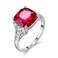 Uloveido Female White Gold Plated Square Red Cubic Zirconia CZ Rings Fashion Bridal Engagement Wedding Ring Jewelry (Size 9) Y146