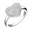 Uloveido Heart Love Knot Engagement Rings Ladies Silver Rhodium Plated with Round Cubic Zirconia Stones, Lovely Heart Halo Rings Promise, Best Gifts for Her (Size 9) J070