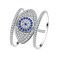 Uloveido Platinum Plated Blue Evil Eye Ring Pave with Tiny CZ Stones,Unique Interesting Jewelry, Gift Ideas for Mom Women Y325