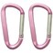 Large Carabiners Keychain 3" Aluminum D Shape Premium Durable D-Ring Carabiner Clip Hook Camping Accessories Snap Link Key Chain Durable Improved Design (2pcs pink)