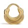 Gimue Hand-Woven Crossbody Bag for Women, Small Leather Clutch Purse, Knotted Bread Handbag, Top Handle Noodles Satchel Bag (Golden)