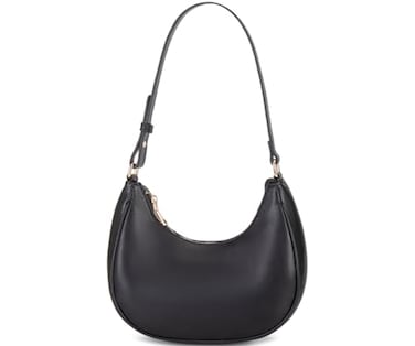 WSRYDJDL Crescent Shoulder Bags for Women Cute Hobo Tote Handbag Under the Arm Purses Mini Clutch Purse with Zipper Closure (Black)