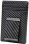 Travelambo Money Clip for Men Carbon Fiber Clip Wallet Leather Slim Minimalist Card Holder RFID Blocking (Weaved Black)