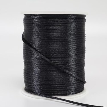 2 mm x 330 Feet Satin Nylon Cord, Silky Smooth Nylon String for Jewelry Making Bracelet Necklaces Beading Thread Rattail Macrame Kumihimo Chinese Knot Craft