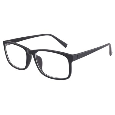 GQUEEN Fake Clear Glasses Non Prescription Glasses Eyeglasses Rectangular Frame Matte Black, 201512