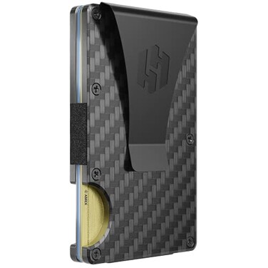 Hayvenhurst Wallet For Men - Reinvented Design Men's Wallet - Slim, Minimalistic &amp; Seamless, Blocks RFID Scanners with a Money Clip (Carbon Fiber)