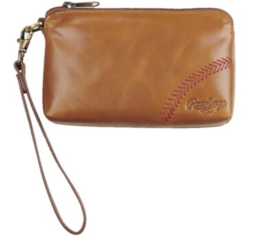 Rawlings Baseball Stitch Wristlet   Tan   4.5' x 7.75' x .5', Brown