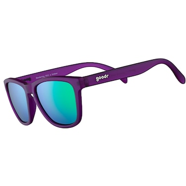 goodr Gardening with a Kraken Polarized Sunglasses for Men &amp; Women, Medium Sized (OG), Dark Purple Translucent Lens with Light Green Mirrored Reflective Lens, UV400 Protection, No Slip, No Bounce