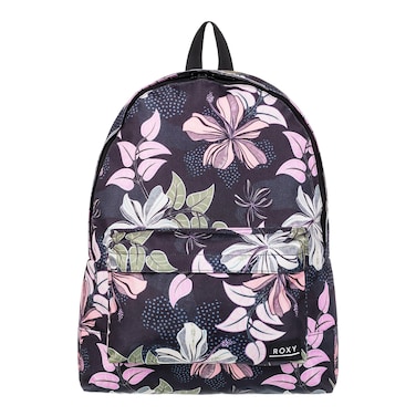 Roxy Women's 16L Sugar Baby Canvas Small Backpack, Anthracite Sunny Floral Swim, One Size