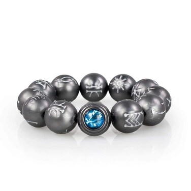 Black Panther Kimoyo Blue Bead Bracelet   Premium Movie Prop Replica   Officially Licensed Marvel Merchandise   Superhero Collectible Accessory Perfect for Collecting, Halloween Costumes, Cosplay