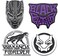 Marvel Comics Unisex Adult Black Panther Wakanda Forever Enamel Pin Set (4 piece) Colors: Black/Violet, One Size.