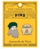 The Unemployed Philosophers Guild Leonardo da Vinci and Vitruvian Man Enamel Pin Set - Strong Rubber Backing Clasps
