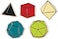 The Unemployed Philosophers Guild Platonic Solids Enamel Pin Set - Strong Rubber Backing Clasps