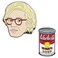 The Unemployed Philosophers Guild Warhol and Soup Can Enamel Pin Set - Strong Rubber Backing Clasps