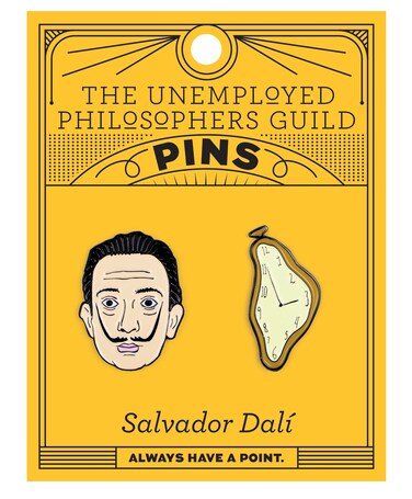 Dali and Watch Enamel Pin Set - Strong Rubber Backing Clasps
