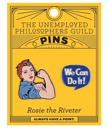 Rosie The Riveter and We Can Do It Enamel Pin Set - Strong Rubber Backing Clasps