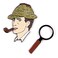 The Unemployed Philosophers Guild Sherlock Holmes Magnifying Glass Enamel Pin Set - Strong Rubber Backing Clasps