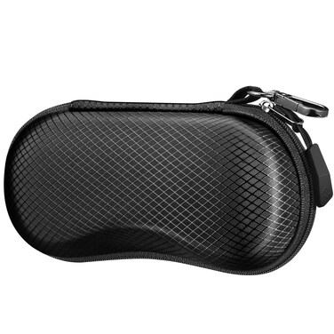 Fintie Sunglasses Case, Hard EVA Shell Shockproof Sport Glasses Case with Metal Carabiner Travel Zipper Eyeglasses Holder, Black