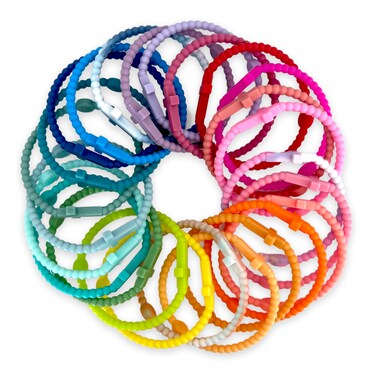 Ryan &amp; Rose Jesus Bracelets - Cross Silicone Bracelet (Kaleidoscope (25 Pack), Extra Small)