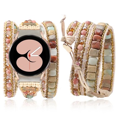 UBeesize Handmade Boho Watch Band for Samsung Galaxy with Natural Stones &amp; Beads Beaded Bracelet