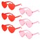 JOYIN Valentine's Day Heart Shape Glasses, Rimless Sunglasses, Stylish and Safe Eyewear in Red and pink, Party Favor, Rainbow Sunglasses Candy Color Rimless Glasses for Women and Girl