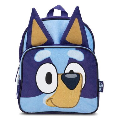 BLUEY Backpack for Girls &amp; Boys for Kindergarten &amp; Elementary School, 12 Inch, Plush with 3D Ears &amp; Appliques, Adjustable Straps &amp; Padded Back, Lightweight Travel Bag for Kids