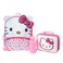 AI ACCESSORY INNOVATIONS Hello Kitty Girls 4 Piece Backpack Set, Iridescent Flip Sequin 16" School Bag with 3D Features, Front Zip Pocket, Pink &amp; White