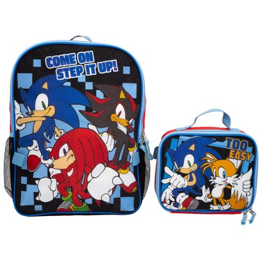 AI ACCESSORY INNOVATIONS Sonic The Hedgehog 2 Piece Backpack Set, Boys &amp; Girls 16" School Bag, Red
