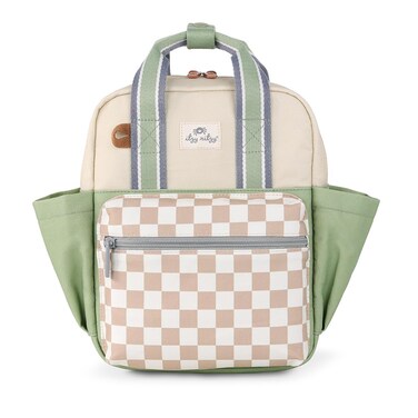 Itzy Ritzy Toddler Backpack - Daycare Bag - Features Adjustable Shoulder Straps, 2 Side Pockets &amp; Spacious Interior with Wipeable Fabric Lining &amp; Name Label, Checkerboard Backpack