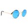 Skeleteen Blue Circle Hippie Glasses - Blue 60's Style Hipster Circle Sunglasses - 1 Pair