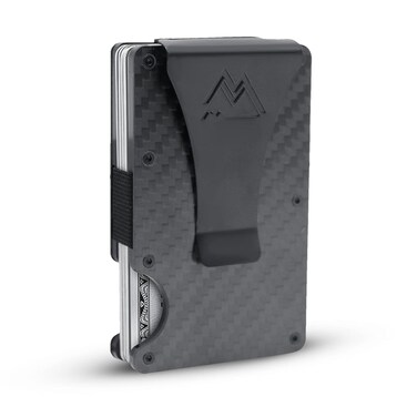 Mountain Voyage Minimalist Wallet for Men &amp; Women - Slim RFID Wallet, Scratch Resistant, Credit Card Holder &amp; Money Clip, Easily Removable Money &amp; Cards, Mens &amp; Womens Wallets (Matte Carbon Fiber)