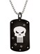 Marvel Comics Punisher Jewelry, Stainless Steel Logo Dog Tag Necklace, 22" Box Chain