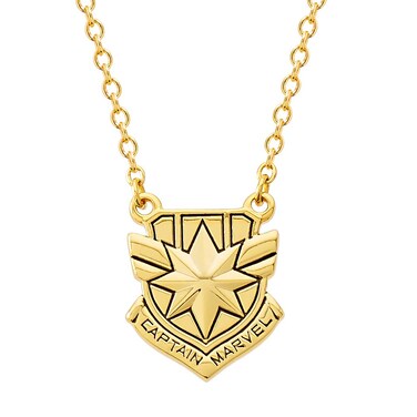 Marvel Captain Shield Yellow Flash Plated Necklace, 18" chain