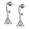Harry Potter Womens Hoop Earrings with Dangle Harry Potter Charm - Deathly Hallows Earrings - Harry Potter Jewelry - Harry Potter Gifts