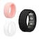kwmobile 3X Smart Ring Protective Cover Compatible with Oura Ring Gen 3 - S Size 6 7 8 9 10 Case - Silicone Ring Protector - Black/Dusty Pink/Transparent