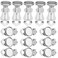 Exceart 50pcs Earring Cabochon Settings Clip-on Earring Blanks for Jewelry Making and DIY Crafts Silver 8mm