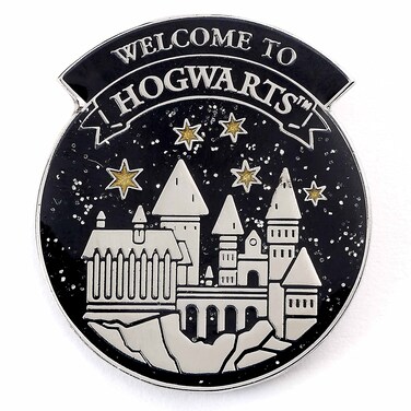 Official Harry Potter Welcome To Hogwart's Pin Badge by The Carat Shop, Metal