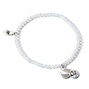 HARRY POTTER Crystal Bracelet with Sterling Silver Golden Snitch Charm, One Size, Sterling Silver, HPCR0584