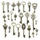 Youdiyla Vintage Skeleton Key in Antique Bronze Style - Set of 46pcs (HM107)